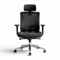 Cadeira de escritório ergonômica com apoio de cabeça e base metálica 50 x 50 x 120cm