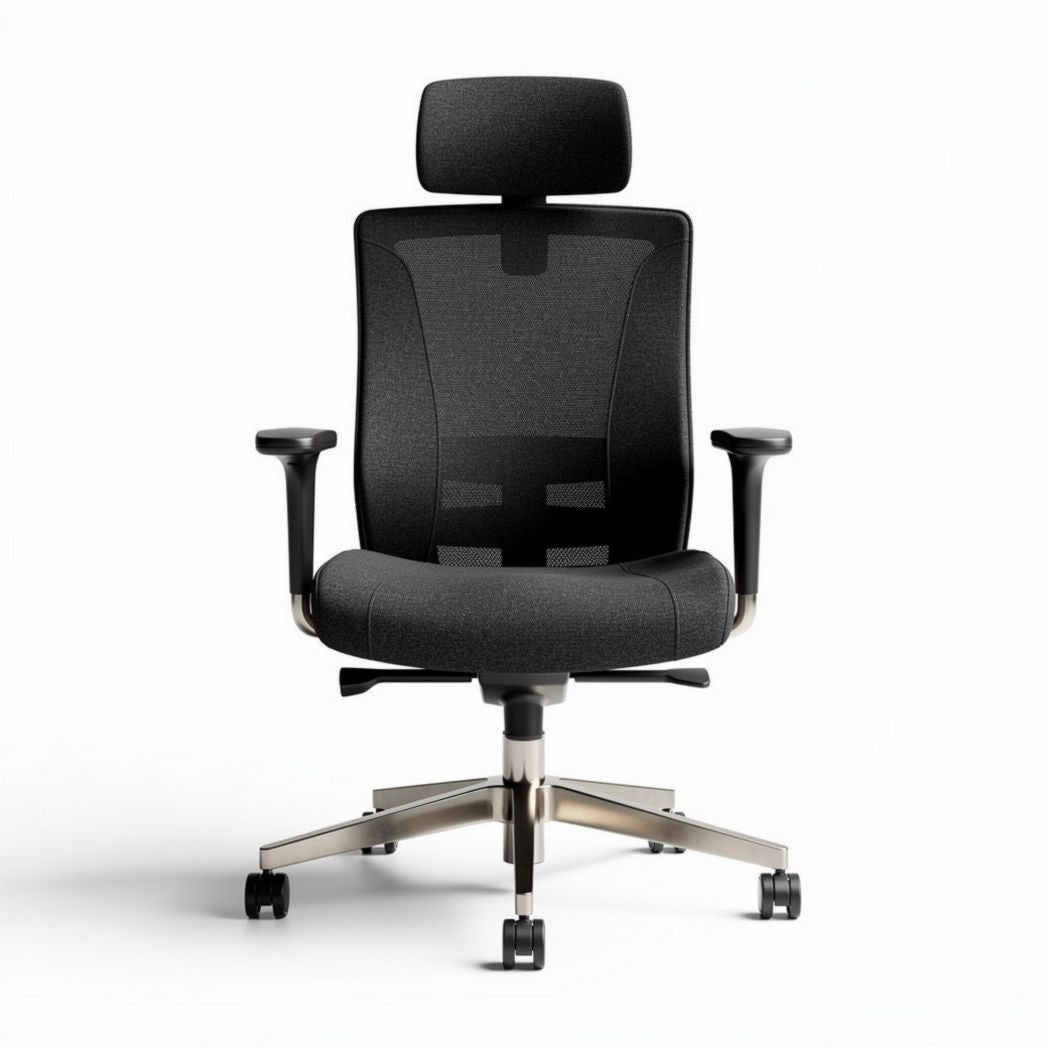 Cadeira de escritório ergonômica com apoio de cabeça e base metálica 50 x 50 x 120cm