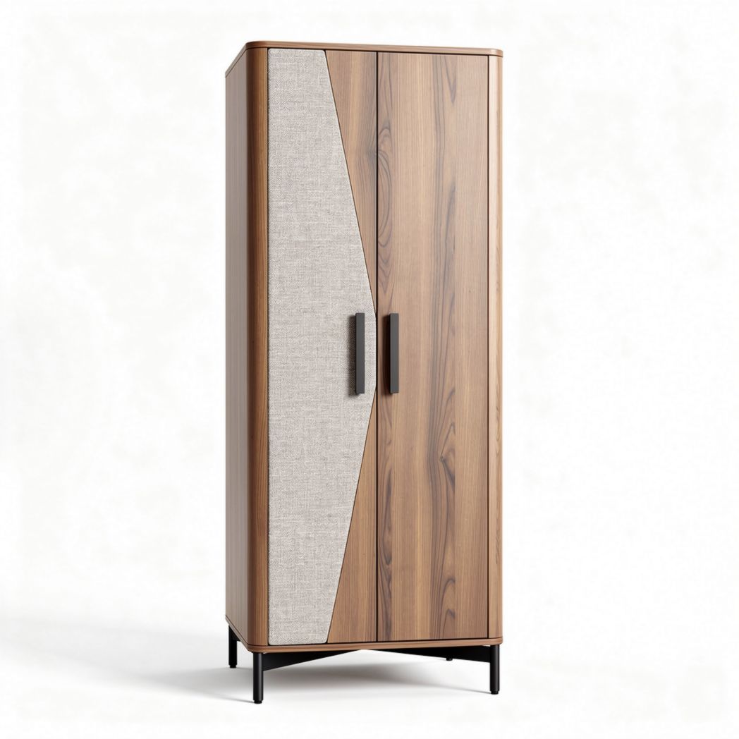 armário de madeira para sala ou quarto 180 x 80 x 40cm com portas em acabamentos texturizados