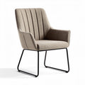 cadeira moderna de design escandinavo em tecido bege e estrutura metálica 70 x 70 x 80cm